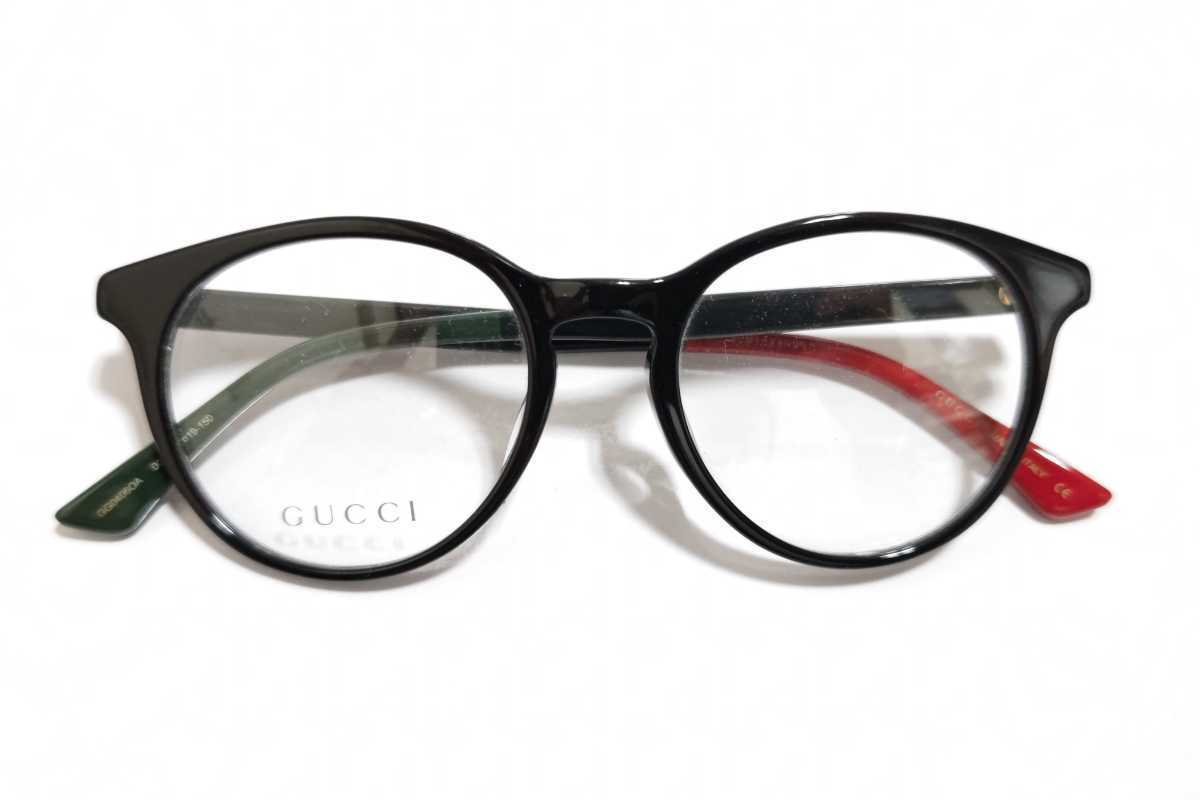 GUCCI グッチ メガネフレーム GG0406OA 007 ブラック× 丸メガネ 