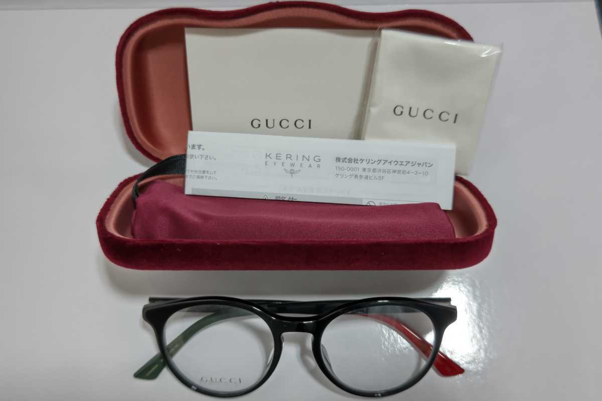 GUCCI グッチ メガネフレーム GG0406OA 007 ブラック× 丸メガネ 