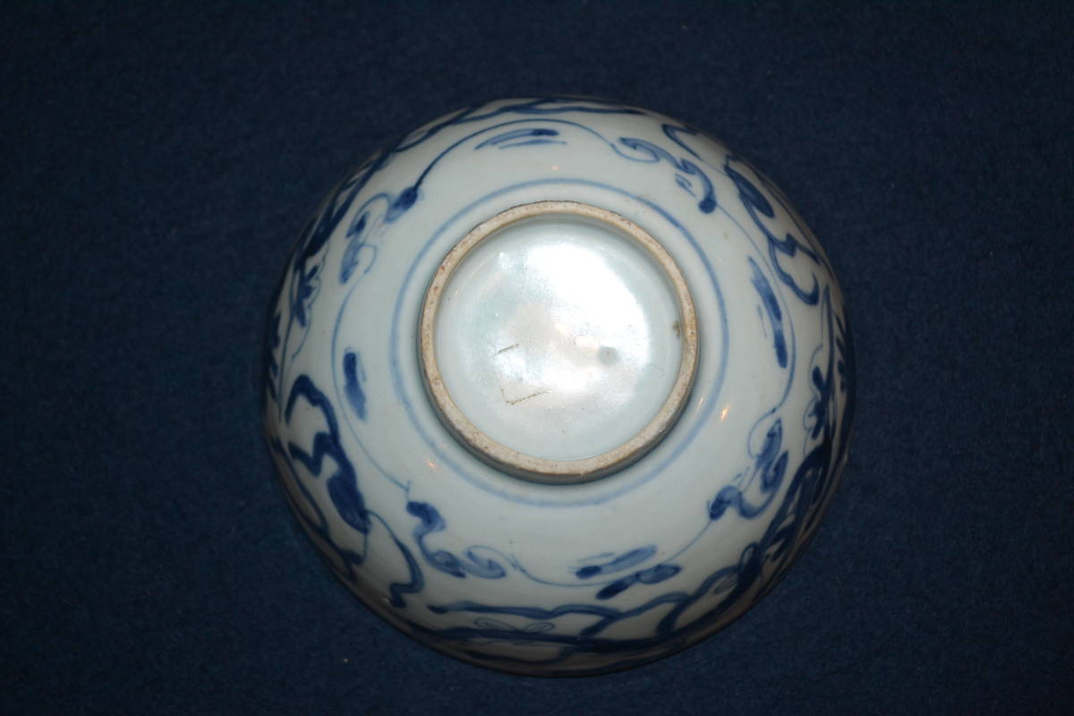 中国美術　染付　茶碗　時代物　龍紋 900【中国古玩】染付 龍文茶碗 明 景徳鎮 参考品 呉須 時代物 【公式通販】