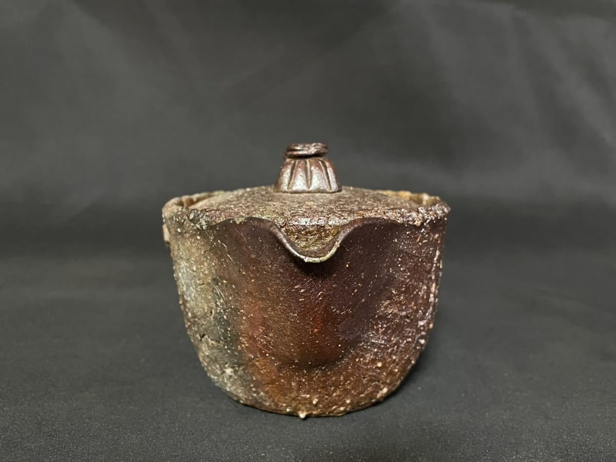 y043 森風来 備前焼 宝瓶 霊芝摘み 合わせ箱 急須 茶道具 初出し品 森風来 備前焼 霊芝摘 宝瓶 初出し品 森風来 備前焼 霊芝摘み