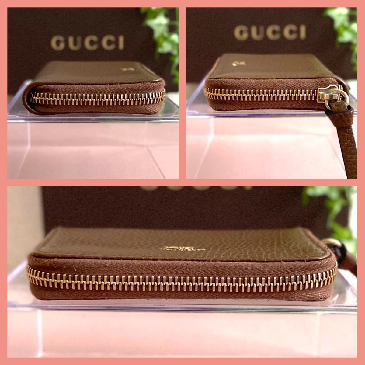 本物保証】大人気 美品 GUCCI ロゴ ラウンドファスナー コインケース 