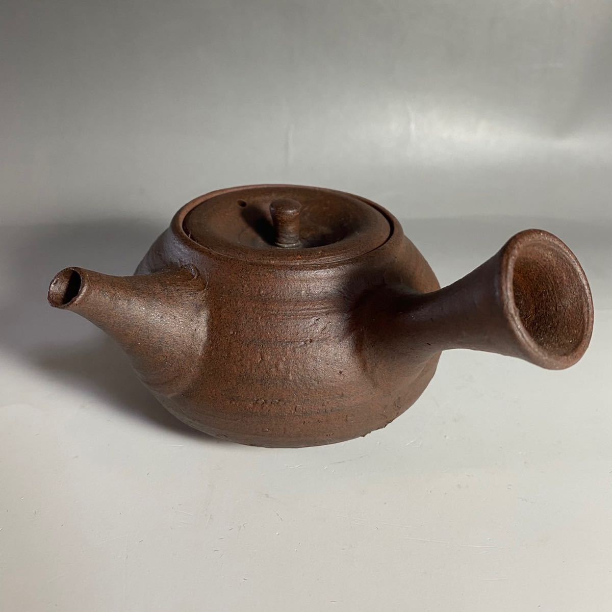 第二十回日本煎茶工芸展入選作家 桑山 圭洋 造 朱泥 横手 茶注 共箱