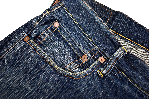 K-3122☆Evisu エヴィス☆カモメペンキ 色落ち抜群 縦落ち インディゴ