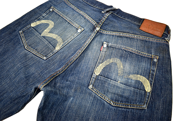 K-3122☆Evisu エヴィス☆カモメペンキ 色落ち抜群 縦落ち インディゴ