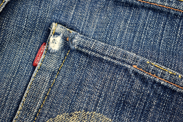 K-3122☆Evisu エヴィス☆カモメペンキ 色落ち抜群 縦落ち インディゴ