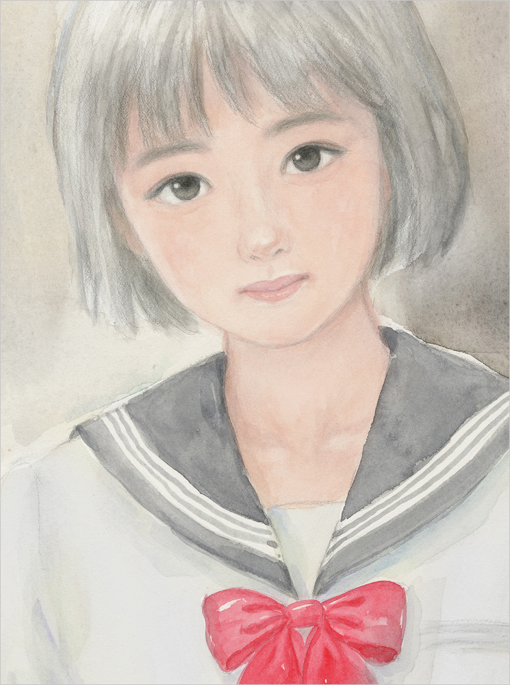 おおた慶文の原画「初恋もまだ」／少女画 新品の額装付 送料無料(人物