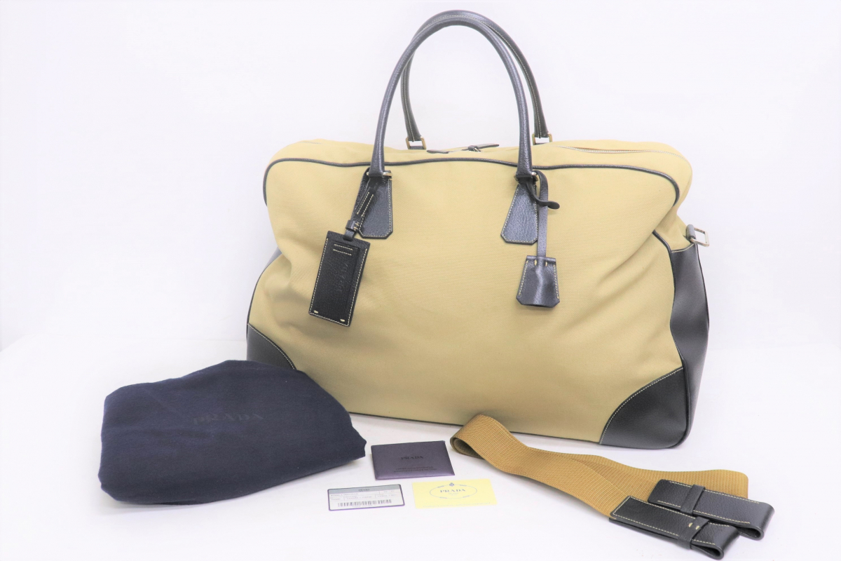 ト葛】 PRADA プラダ CANAPA カナパ CINGHI ボストンバッグ 2WAY