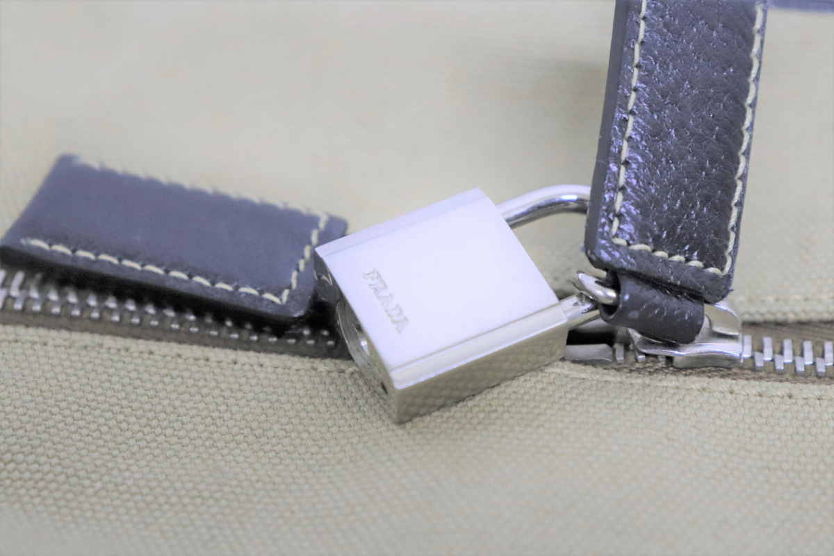 ト葛】 PRADA プラダ CANAPA カナパ CINGHI ボストンバッグ 2WAY 