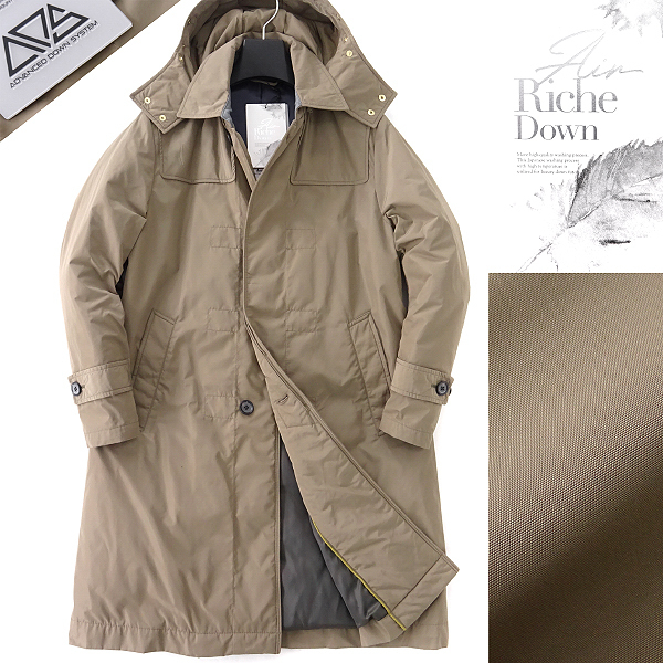 新品 6.3万 23区オム ADS ダウン メモリータフタ フード コート 46(M
