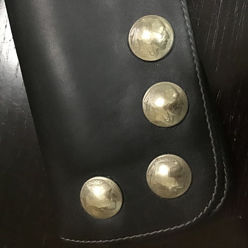 レッドムーン オールドバイカー レザー ロングウォレット コンチョ  