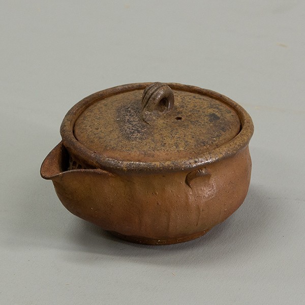 佐藤苔助 備前焼宝瓶 三方手捻り人気作者 急須 共箱 共布 茶