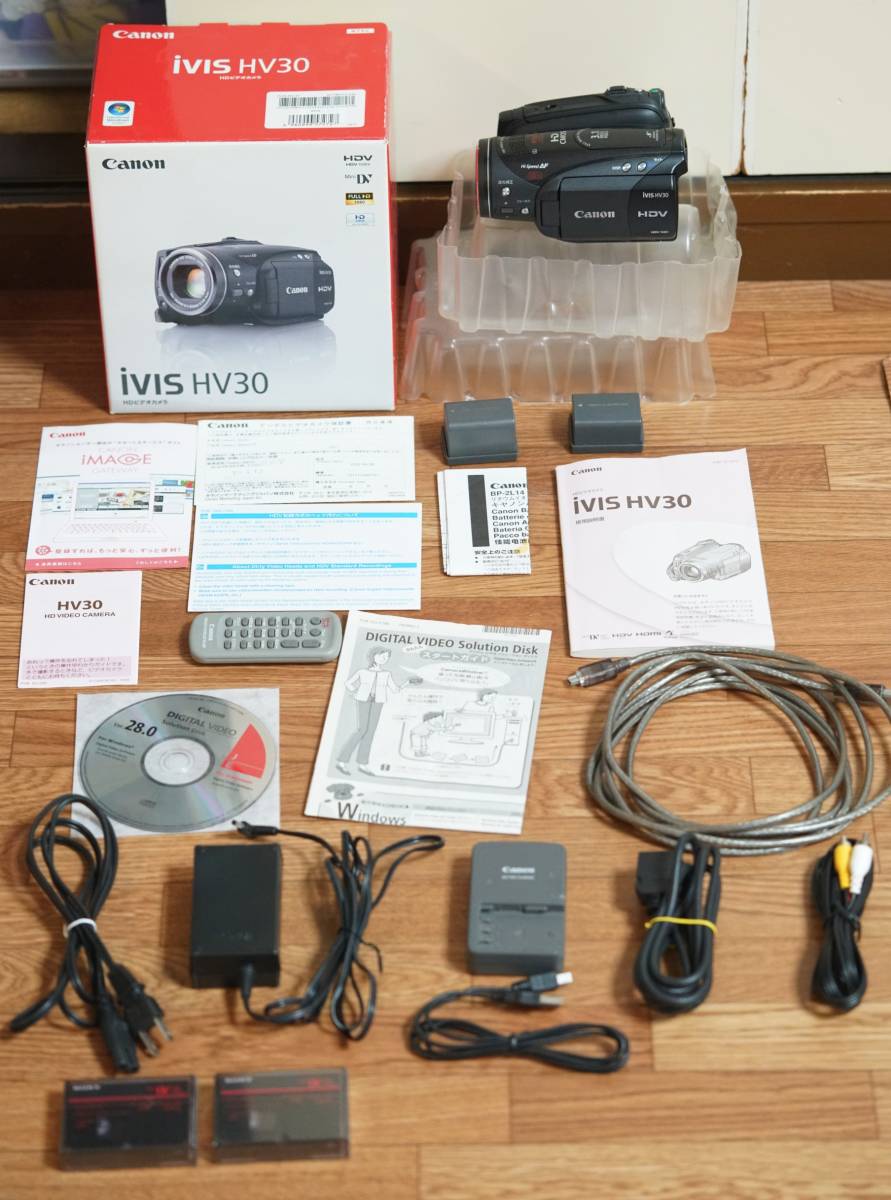 中古】Canon iVIS HV30 HDV ビデオカメラ ＋ 電池パックBP-2L14