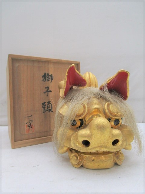 木彫 獅子頭 井波彫刻 日展作家 Yahoo!オークション 野村一宝 - 獅子