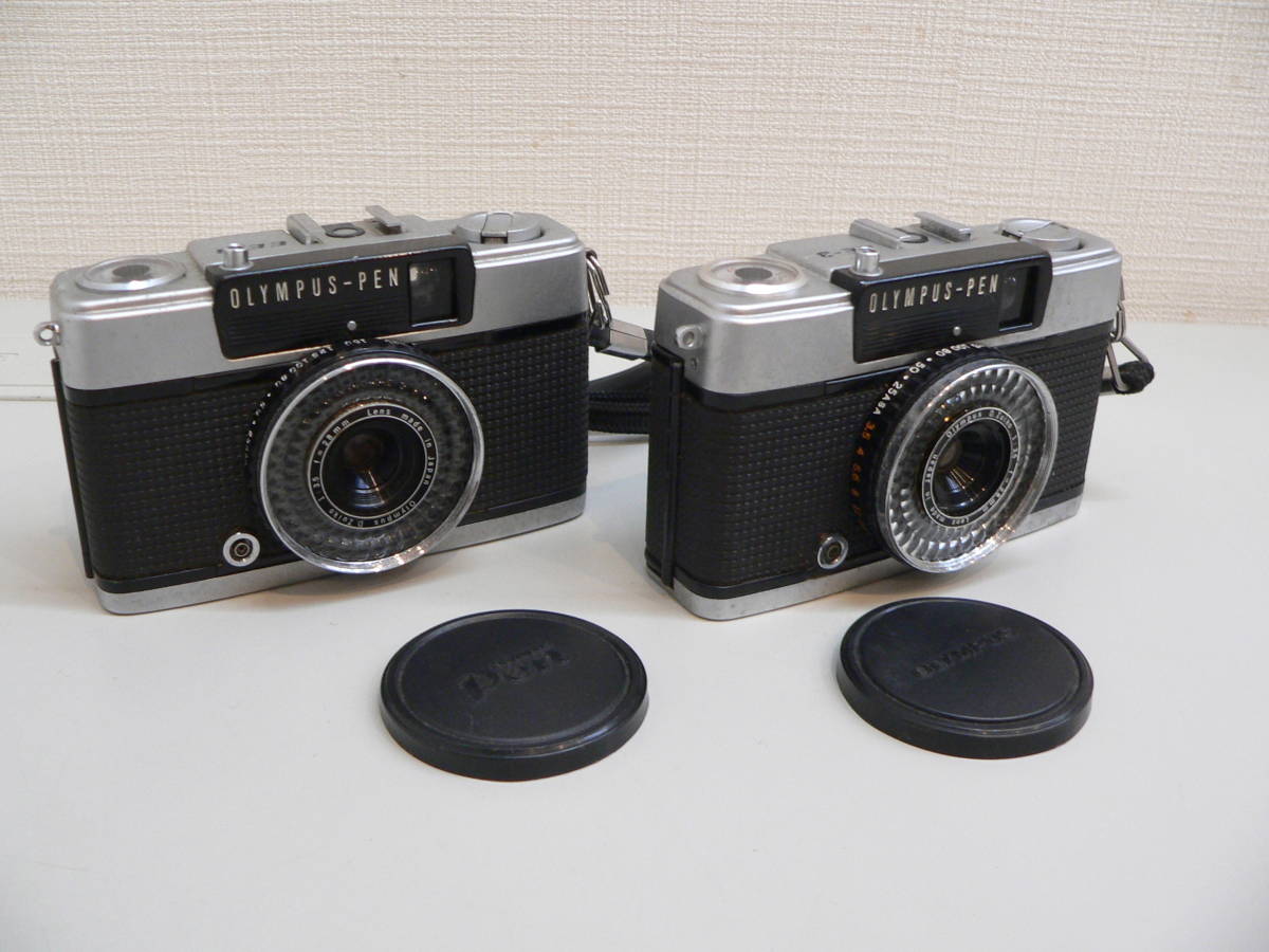 13151●OLYMPUS オリンパス OLYMPUS-PEN EE-３ D.Zuiko 1:3.5 f=28mm コンパクト フィルム カメラ　2台セット