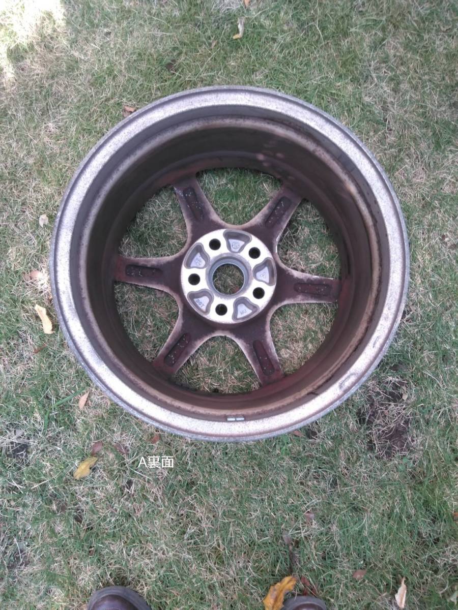 三菱ランサーエボリューション8ＧSRCT9A純正ホイール4本セット。17インチ8J+38PCD114.3ハブ径67㎜5H。