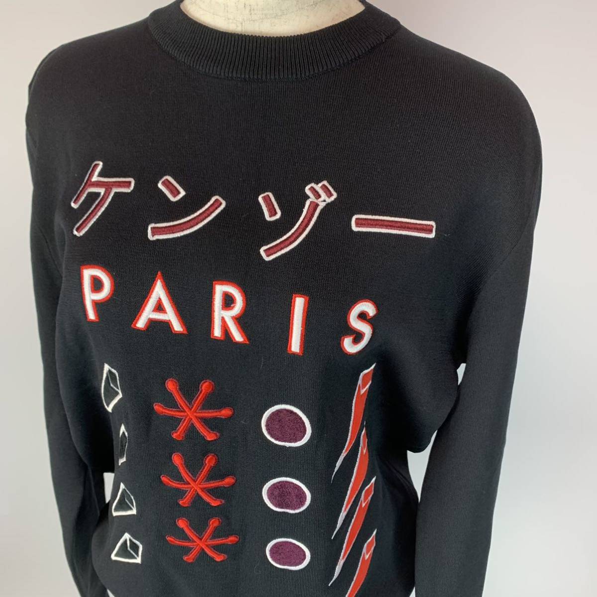 KENZO 赤 ロゴ刺繍 セーター M KENZO 赤 ロゴ刺繍 セーター M