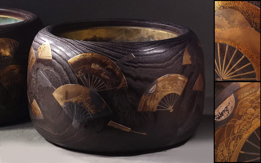∇花∇大名家の御調度 別格の作域！江戸後期～明治時代 扇面高蒔絵散桐