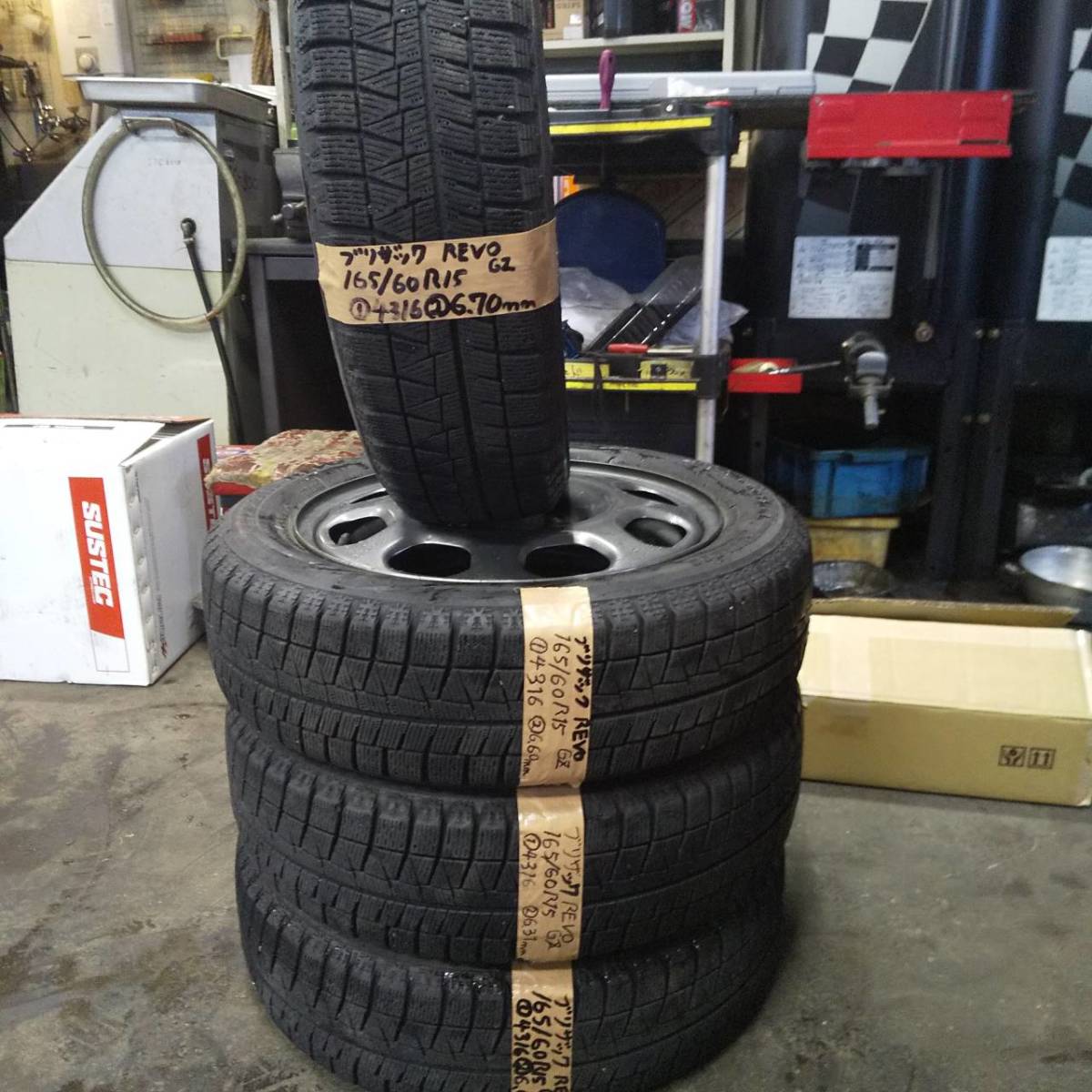 高品質，本物保証 スズキ ハスラー 165/60R15 ブリザック REVO GZ 冬タイヤ 純正ホイール 一台分(中古品)｜売買されたオークション情報、yahooの商品情報をアーカイブ公開 - オークファン 15インチ