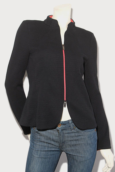 赤字超特価，セール EMPORIO ARMANI エンポリオアルマーニ スタンドカラー ジップアップ ジャケット ブルゾン 40 BLACK ブラック 3G2G6C2JDGZ/(ジャケット、上着)｜売買されたオークション情報、yahooの商品情報をアーカイ 女性用