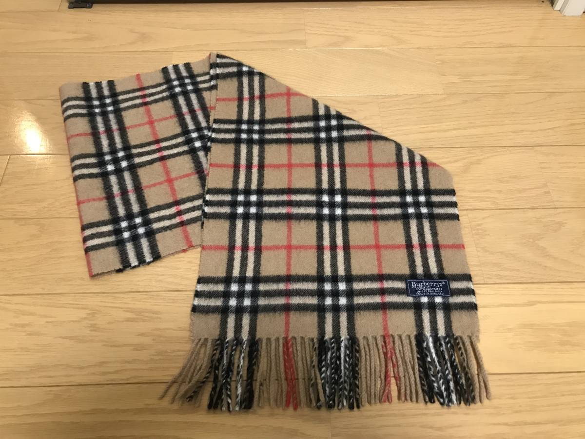 BURBERRY　バーバリー　マフラー　カシミア100％　キャメル　美品　送料無料!!!