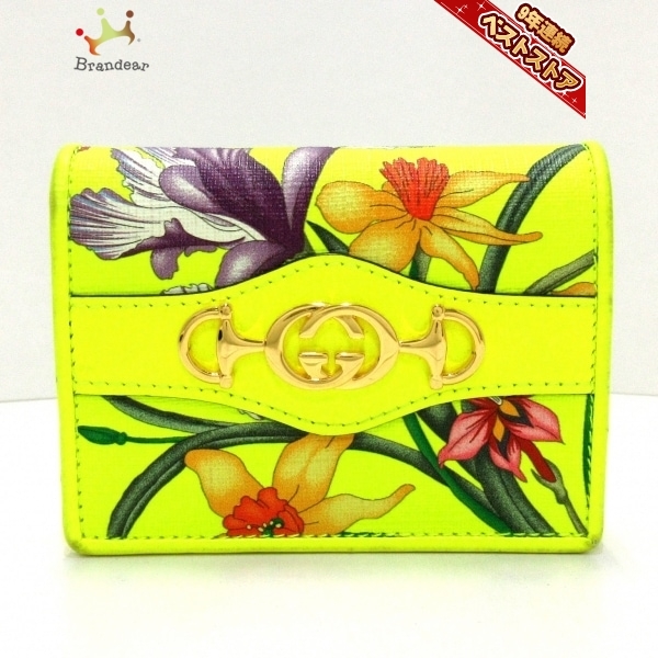 グッチ GUCCI 2つ折り財布 536353 ズゥミ/フローラ PVC(塩化ビニール  