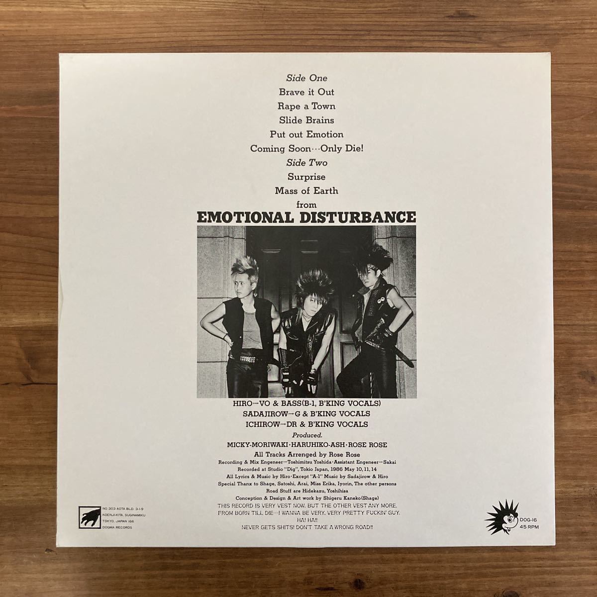 レア ROSE ROSE / EMOTIONAL DISTURBANCE LP vinyl hardcore punk 