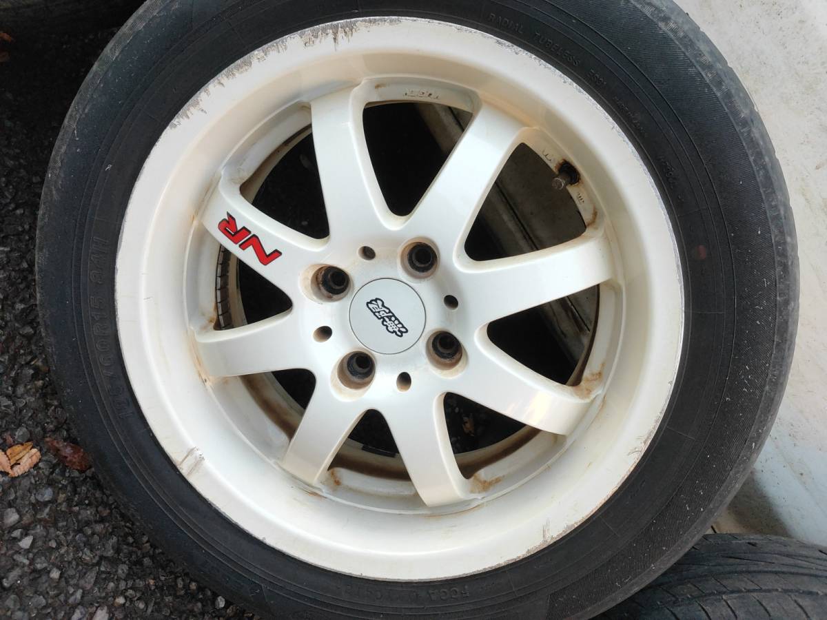 モビリオ外し 無限 MUGEN NR ホワイト15インチ6.5J+45 & +50 4穴PCD100 