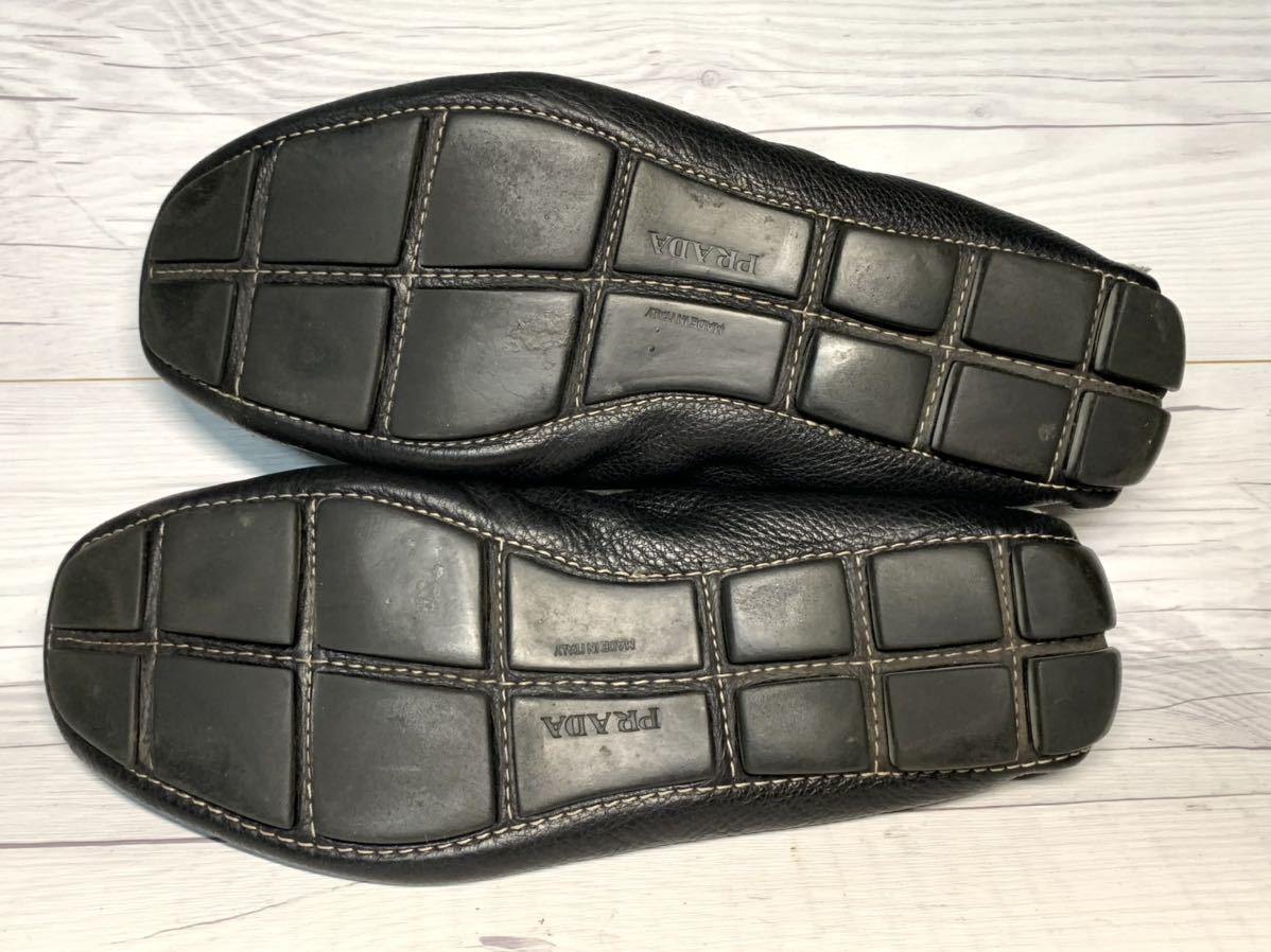 即決】☆箱保存袋付き☆ PRADA プラダ メンズ 25.5cm程度 7 スリッポン 
