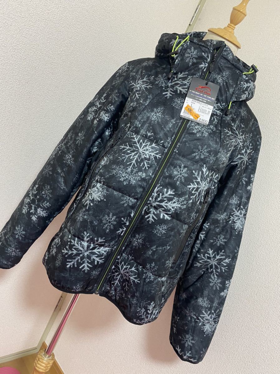 ワークマンプラス☆WARM SHIELDダウンジャケット雪の結晶柄、新品未 