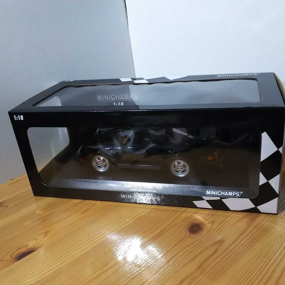 驚きの破格値，SALE ミニチャンプス 1/18 ポルシェ 911 ターボ 1990 ブラック Porsche 911 Turbo 1990 black Limited Edition 504 pcs ミニカー(乗用車)｜売買されたオークション情報、yahooの商品情報をアーカイブ公開 - オークファ 乗用車