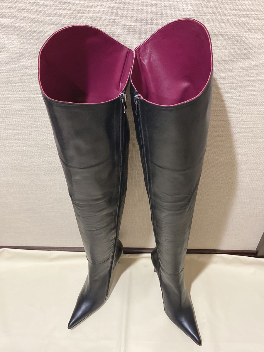 フェルナンドベルリン 本革スーパーロングブーツ エクストラポインテッドトゥ 11cmヒール Eu41 ニーハイブーツ 売買されたオークション情報 Yahooの商品情報をアーカイブ公開 オークファン Aucfan Com
