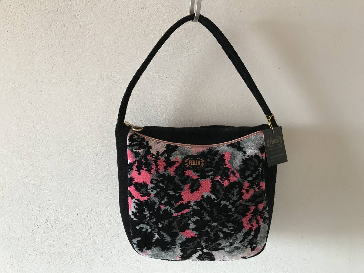 タグつき未使用品◯ドイツ シュニール織名門ブランド FEILER フェイラー 花柄ミニバッグ ハンドバッグ ◯