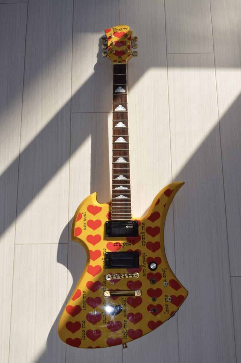 名機 HIDE イエローハート Burny MG-145S エレキギター 当時物