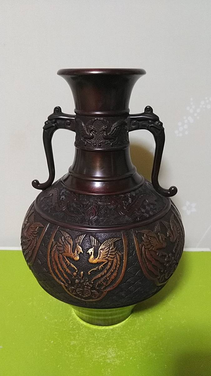 インテリア小物 高岡銅器 精銅花瓶 保管品
