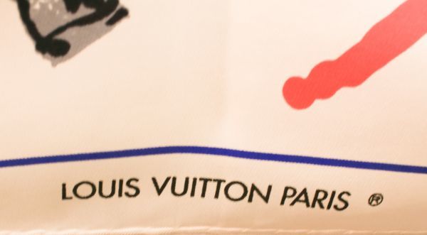 良品 ルイヴィトン スカーフ 絵具柄 シルク100％ LOUIS VUITTON LOUIS