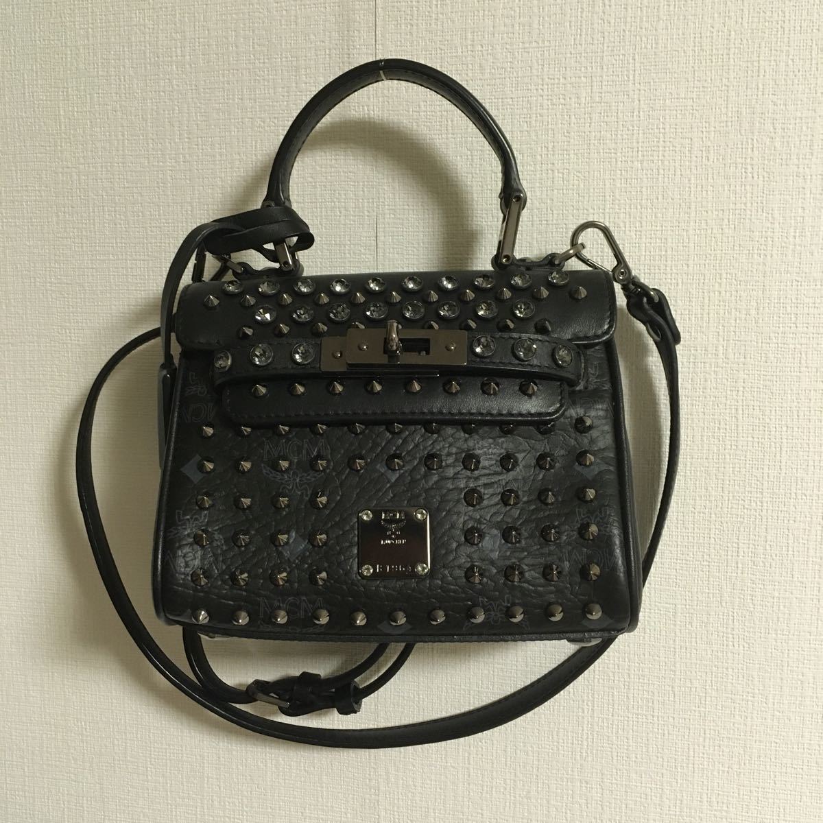 NA382 MCM 2way ミニショルダー ハンドバッグ ショルダーバッグ BLACK 