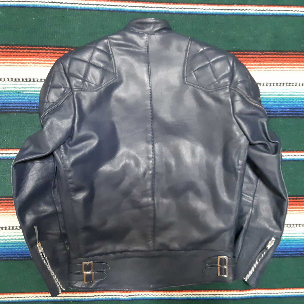 デッドストック 70s ヴィンテージ ルイスレザー ライダース 濃紺 