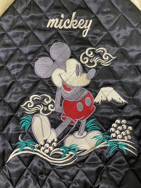 DISNEY】ミッキーワッペン刺繍 中綿キルティングスカジャン M 4145 