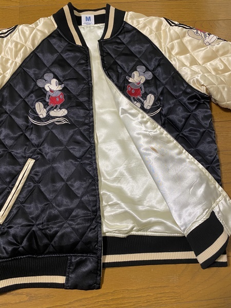 DISNEY】ミッキーワッペン刺繍 中綿キルティングスカジャン M 4145 