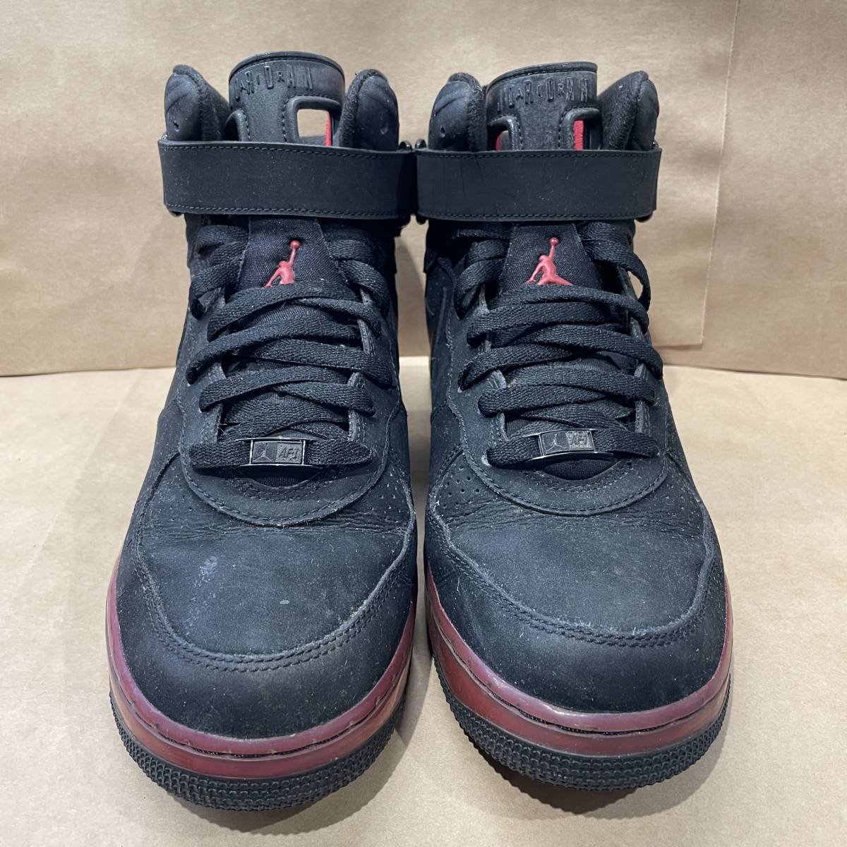 劣化有】 US10 28cm NIKE AIR JORDAN FUSION 6 343064-062 BLACK/RED 