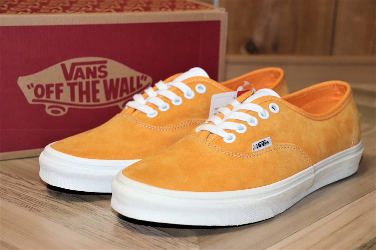 即決【新品】 VANS ★ AUTHENTIC (PIG SUEDE) (US8.5/26.5cm) ★ バンズ オーセンティック ピッグスエード 撥水加工 Apricot オレンジ