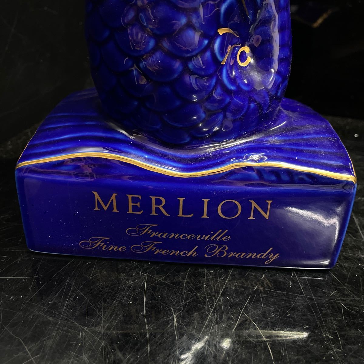マーライオン MERLION 古酒 青 陶器 置物 ボトルのみ オブジェ 格安