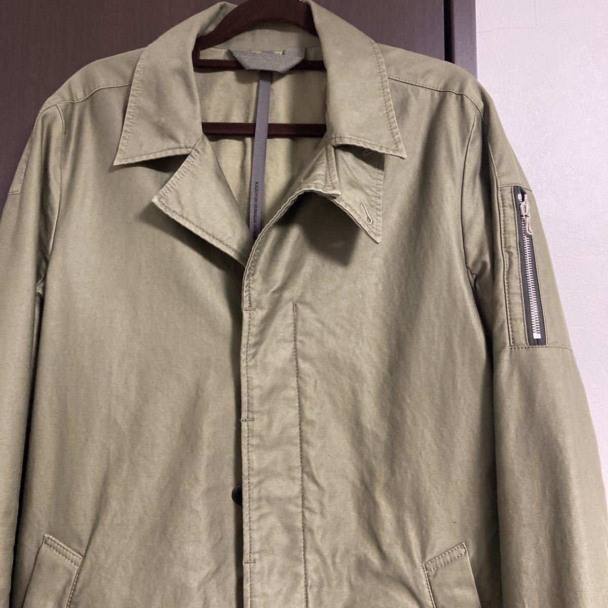 18SS KAZUYUKI KUMAGAI ミリタリーサテンワークコート ステンカラー
