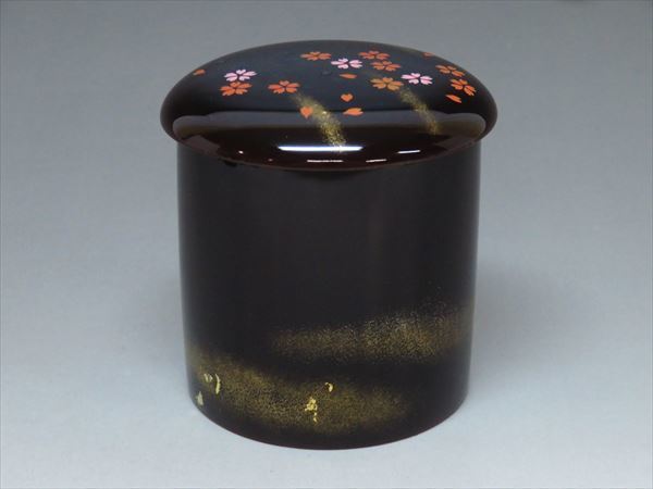 ◇◇宮田宗景 雪月花蒔絵 金輪寺茶器 絵変り蓋三種 越前漆器 高7.2cm