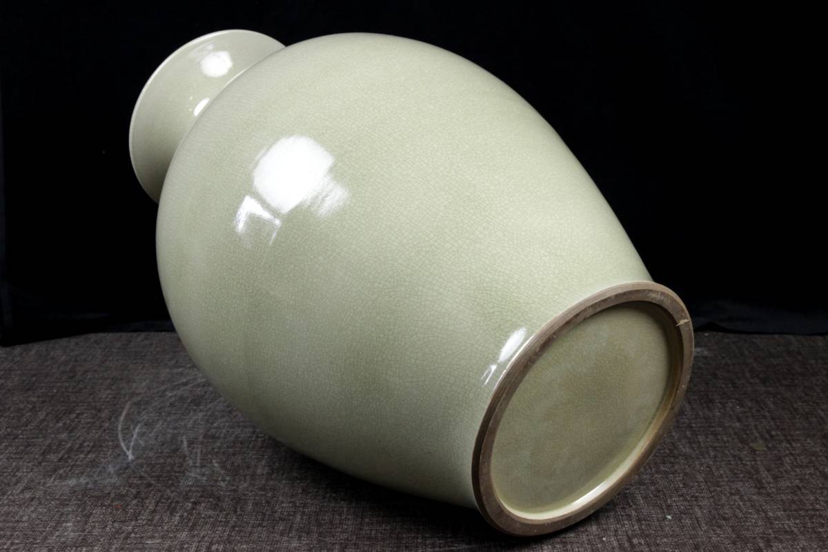 ◇爛◇ 中国古玩 青磁製 花瓶 特大62cm 哥窯 唐物骨董 [B290.2]PP2