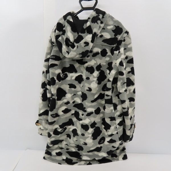 A BATHING APE エイプ ダッフルコートS【レディース】 ☆A BATHING APE/アベイシングエイプ フリース サルカモ柄 ダッフル