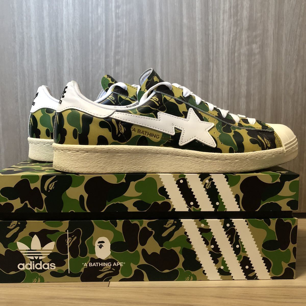 お得，定番人気 アディダス adidas superstar80s BAPE スーパースター80s エイプ カモ 26.5cm ランニングシューズ スニーカー(26.5cm)｜売買されたオークション情報、yahooの商品情報をアーカイブ公開 - オークファン 26.5cm