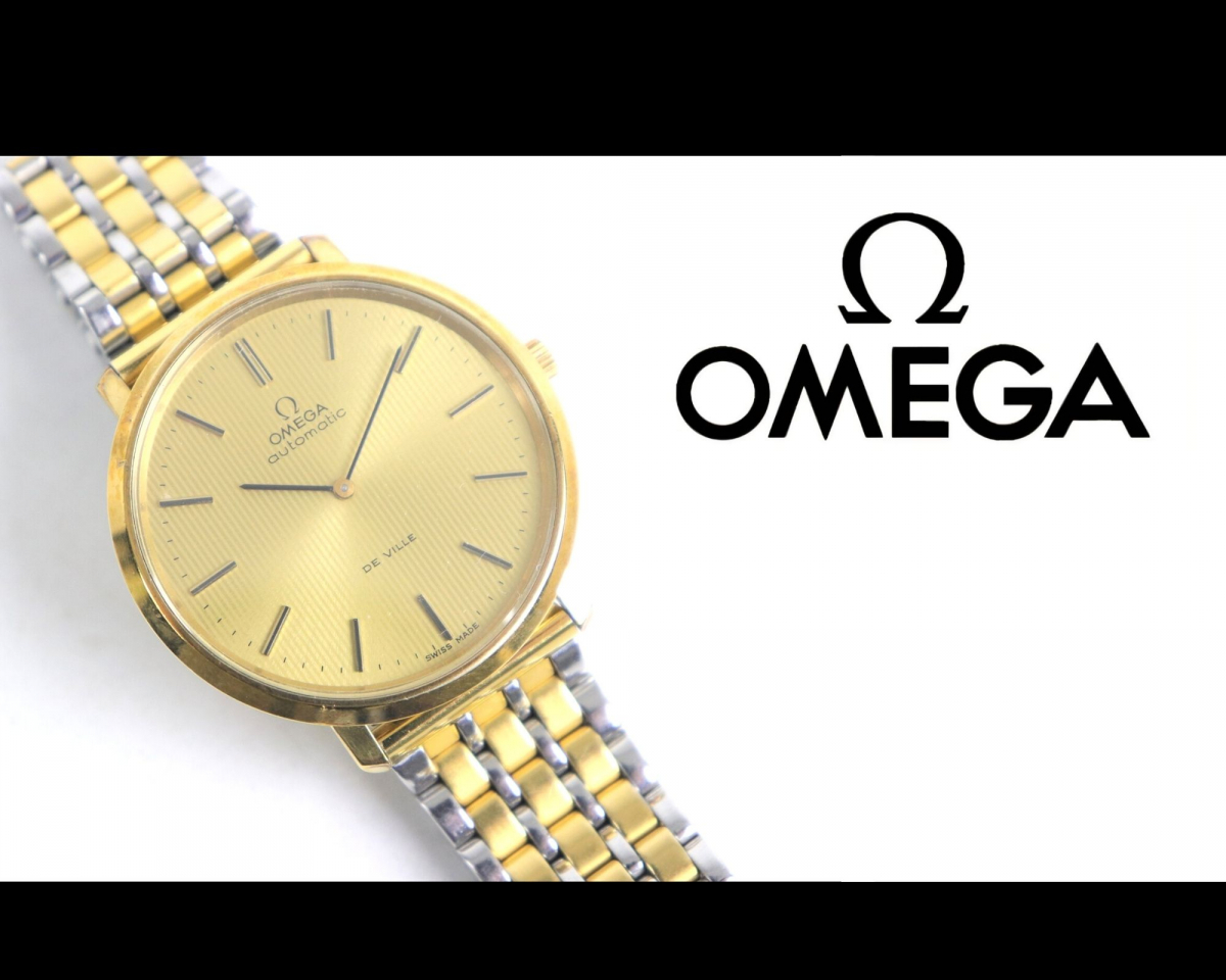 稼働品】OMEGA DE VILLE オメガ デビル AUTOMATIC 自動巻 純正ベルト  