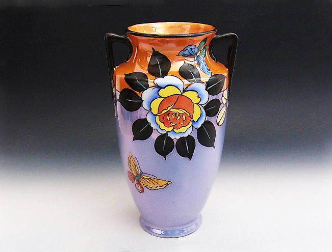 HOT，最新作 二色ラスター彩 アールデコ 花鳥文様 花瓶 オールド ジャパン(オールドノリタケ)｜売買されたオークション情報、yahooの商品情報をアーカイブ公開 - オークファン オールドノリタケ