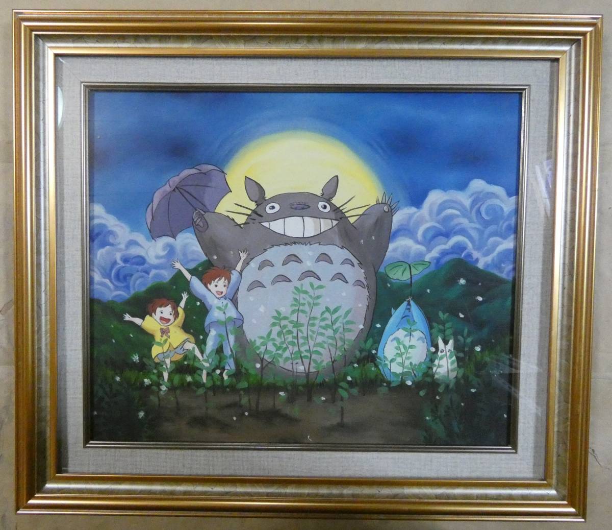 絵画、油彩、F8号、「風景人物」、綺麗な額縁付き、サイン有り、肉筆